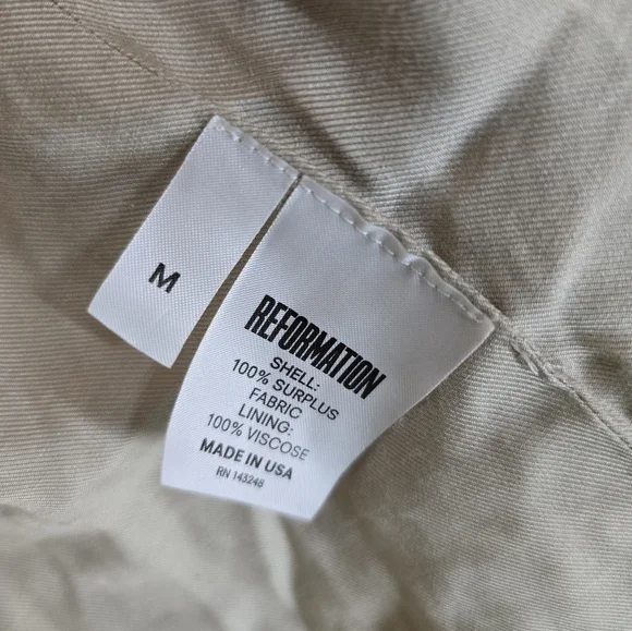 Reformation Tan Brixton Coat